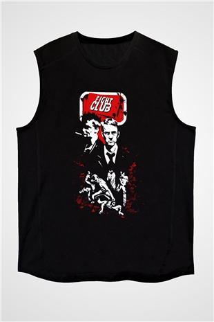 Fight Club Dövüş Klubü Siyah Unisex Kolsuz Tişört