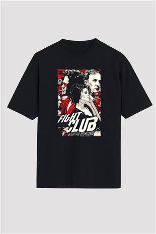 Fight Club Dövüş Klubü Siyah Unisex Oversize Tişört