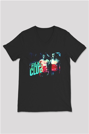 Fight Club Dövüş Klubü Siyah Unisex V Yaka Tişört