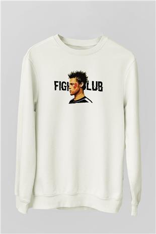 Fight Club (Tyler Durden) Baskılı Beyaz Unisex Sweatshirt