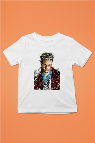 Fight Club (Tyler Durden) Baskılı Beyaz Unisex Beyaz Çocuk Tişört - Tshirt