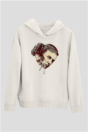 Fight Club (Tyler Durden) Baskılı Beyaz Unisex Hoodie