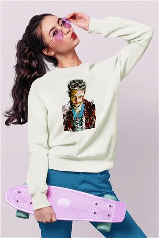 Fight Club (Tyler Durden) Baskılı Beyaz Unisex Sweatshirt