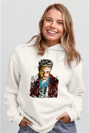 Fight Club (Tyler Durden) Baskılı Beyaz Unisex Hoodie