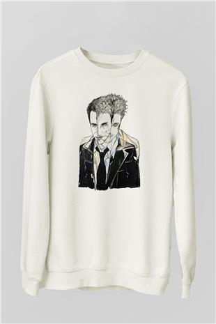 Fight Club (Tyler Durden) Baskılı Beyaz Unisex Sweatshirt