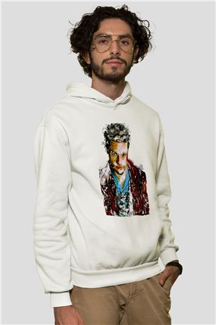 Fight Club (Tyler Durden) Baskılı Beyaz Unisex Hoodie