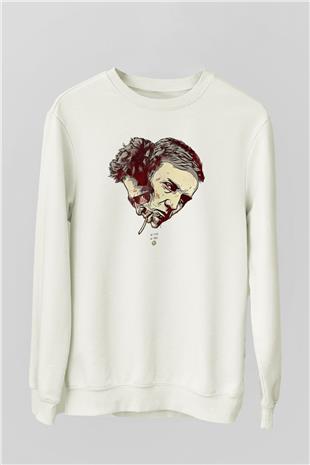 Fight Club (Tyler Durden) Baskılı Beyaz Unisex Sweatshirt