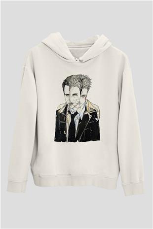 Fight Club (Tyler Durden) Baskılı Beyaz Unisex Hoodie