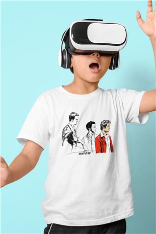 Fight Club (Tyler Durden) Baskılı Beyaz Unisex Beyaz Çocuk Tişört - Tshirt