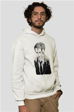 Fight Club (Tyler Durden) Baskılı Beyaz Unisex Hoodie