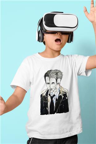 Fight Club (Tyler Durden) Baskılı Beyaz Unisex Beyaz Çocuk Tişört - Tshirt