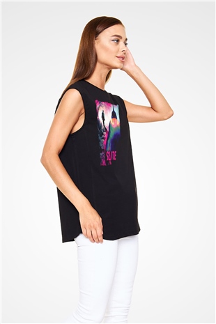 Fight Club (Tyler Durden) Baskılı Unisex Siyah Kolsuz Tişört - Tshirt
