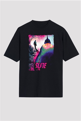 Fight Club (Tyler Durden) Baskılı Unisex Siyah Oversize Tişört - Tshirt