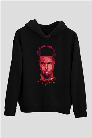 Fight Club (Tyler Durden) Baskılı Unisex Siyah Hoodie
