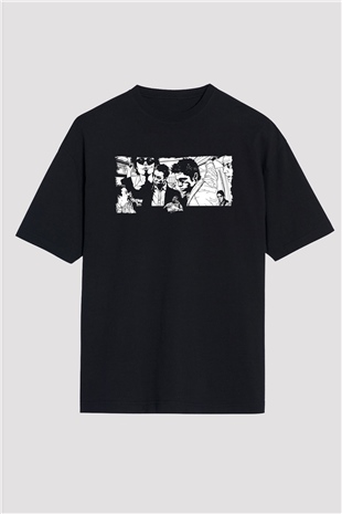 Fight Club (Tyler Durden) Baskılı Unisex Siyah Oversize Tişört - Tshirt