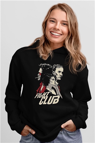 Fight Club (Tyler Durden) Baskılı Unisex Siyah Hoodie