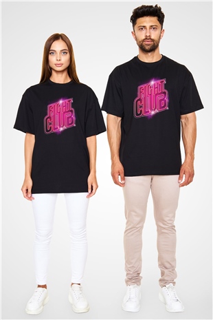Fight Club (Tyler Durden) Baskılı Unisex Siyah Oversize Tişört - Tshirt