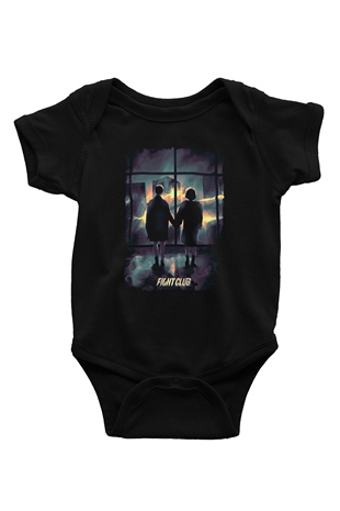 Fight Club (Tyler Durden) Baskılı Unisex Siyah Bebek Body - Zıbın