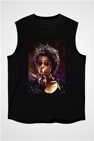 Fight Club (Tyler Durden) Baskılı Unisex Siyah Kolsuz Tişört - Tshirt
