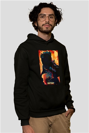 Fight Club (Tyler Durden) Baskılı Unisex Siyah Hoodie