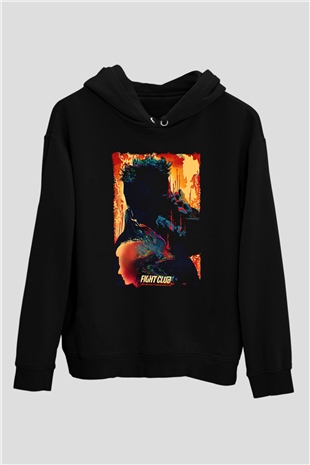 Fight Club (Tyler Durden) Baskılı Unisex Siyah Hoodie