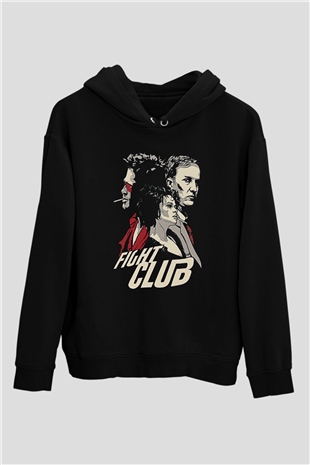 Fight Club (Tyler Durden) Baskılı Unisex Siyah Hoodie