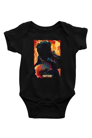 Fight Club (Tyler Durden) Baskılı Unisex Siyah Bebek Body - Zıbın