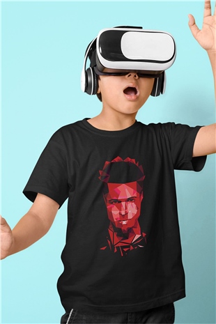 Fight Club (Tyler Durden) Baskılı Unisex Siyah Çocuk Tişört - Tshirt