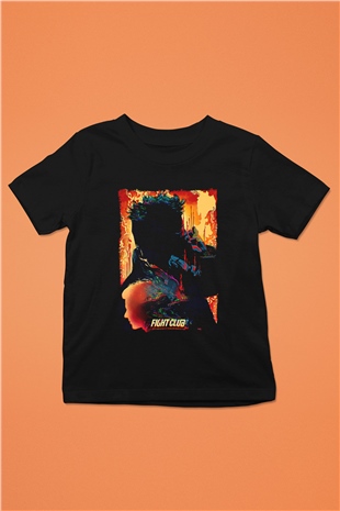 Fight Club (Tyler Durden) Baskılı Unisex Siyah Çocuk Tişört - Tshirt