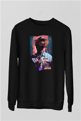 Fight Club (Tyler Durden) Baskılı Unisex Siyah Sweatshirt