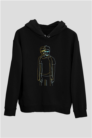 Fight Club (Tyler Durden) Baskılı Unisex Siyah Hoodie