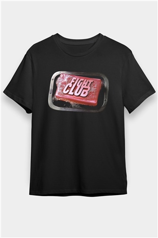 Fight Club (Tyler Durden) Baskılı Unisex Siyah Tişört - Tshirt