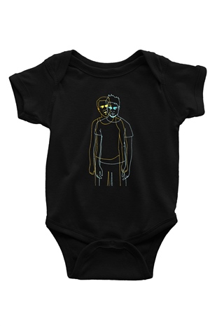 Fight Club (Tyler Durden) Baskılı Unisex Siyah Bebek Body - Zıbın