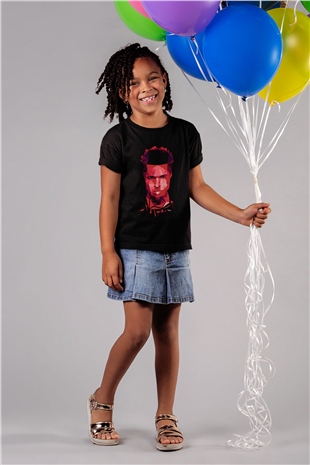 Fight Club (Tyler Durden) Baskılı Unisex Siyah Çocuk Tişört - Tshirt