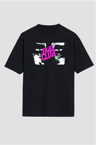 Fight Club (Tyler Durden) Baskılı Unisex Siyah Oversize Tişört - Tshirt