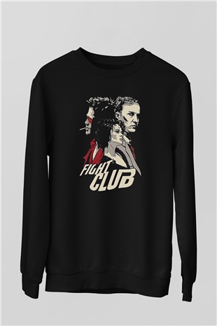 Fight Club (Tyler Durden) Baskılı Unisex Siyah Sweatshirt