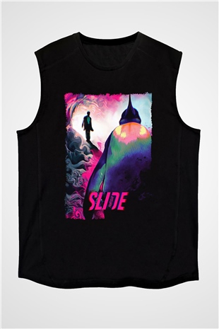 Fight Club (Tyler Durden) Baskılı Unisex Siyah Kolsuz Tişört - Tshirt