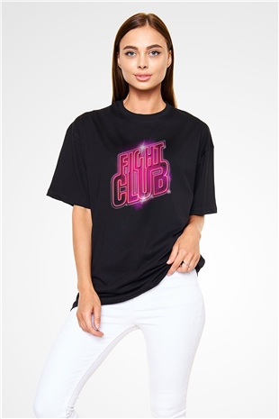 Fight Club (Tyler Durden) Baskılı Unisex Siyah Oversize Tişört - Tshirt