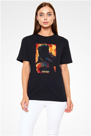Fight Club (Tyler Durden) Baskılı Unisex Siyah Tişört - Tshirt
