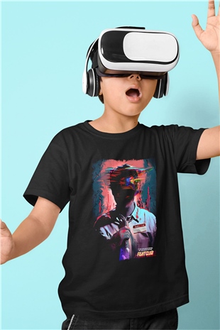 Fight Club (Tyler Durden) Baskılı Unisex Siyah Çocuk Tişört - Tshirt