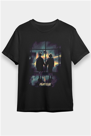 Fight Club (Tyler Durden) Baskılı Unisex Siyah Tişört - Tshirt