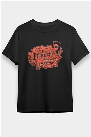Fight Club (Tyler Durden) Baskılı Unisex Siyah Tişört - Tshirt