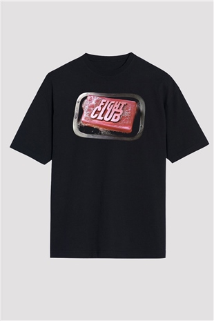 Fight Club (Tyler Durden) Baskılı Unisex Siyah Oversize Tişört - Tshirt