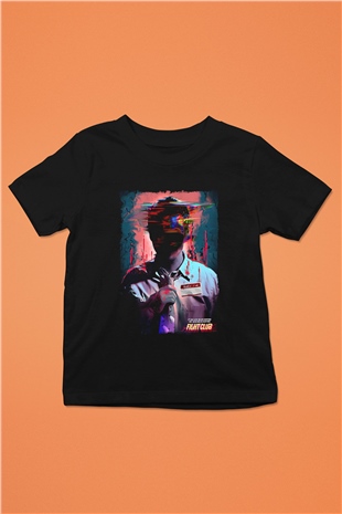 Fight Club (Tyler Durden) Baskılı Unisex Siyah Çocuk Tişört - Tshirt