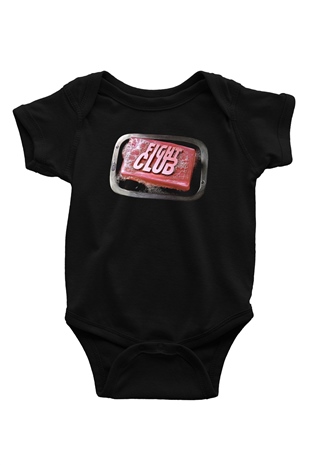 Fight Club (Tyler Durden) Baskılı Unisex Siyah Bebek Body - Zıbın