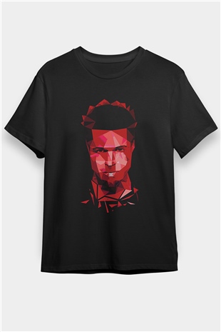 Fight Club (Tyler Durden) Baskılı Unisex Siyah Tişört - Tshirt