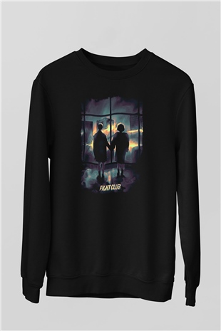 Fight Club (Tyler Durden) Baskılı Unisex Siyah Sweatshirt