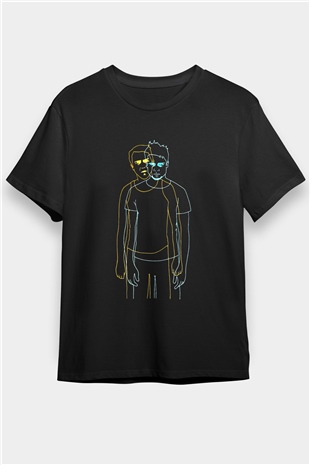 Fight Club (Tyler Durden) Baskılı Unisex Siyah Tişört - Tshirt