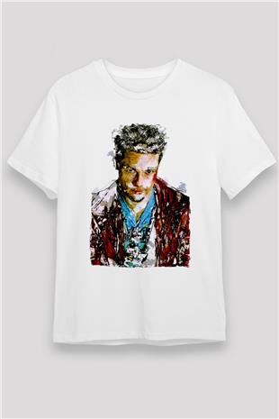 Fight Club (Tyler Durden) Unisex Baskılı Beyaz Tişört - Tshirt