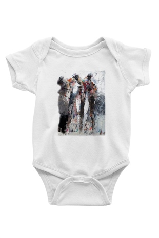 Figür Baskılı Beyaz Unisex Bebek Body - Zıbın